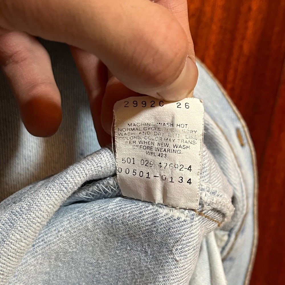 Vintage Levis 501 Jeans Mens 36x32 Straight Fit Light Wash Y2K 90s 00501-0134 * - Picture 6 of 8